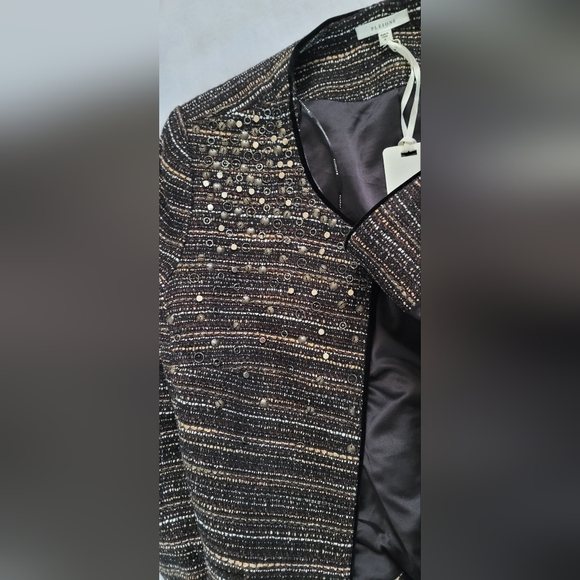 NWT! Metallic Tweed Sequin Crop Women's Open Front Spring Blazer/Jacket Small - Picture 16 of 17